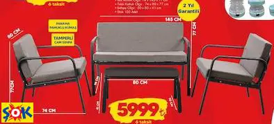 ALORAGARDEN METAL OTURMA GRUBU GRİ ALORAGARDEN METAL OTURMA GRUBU GRİ